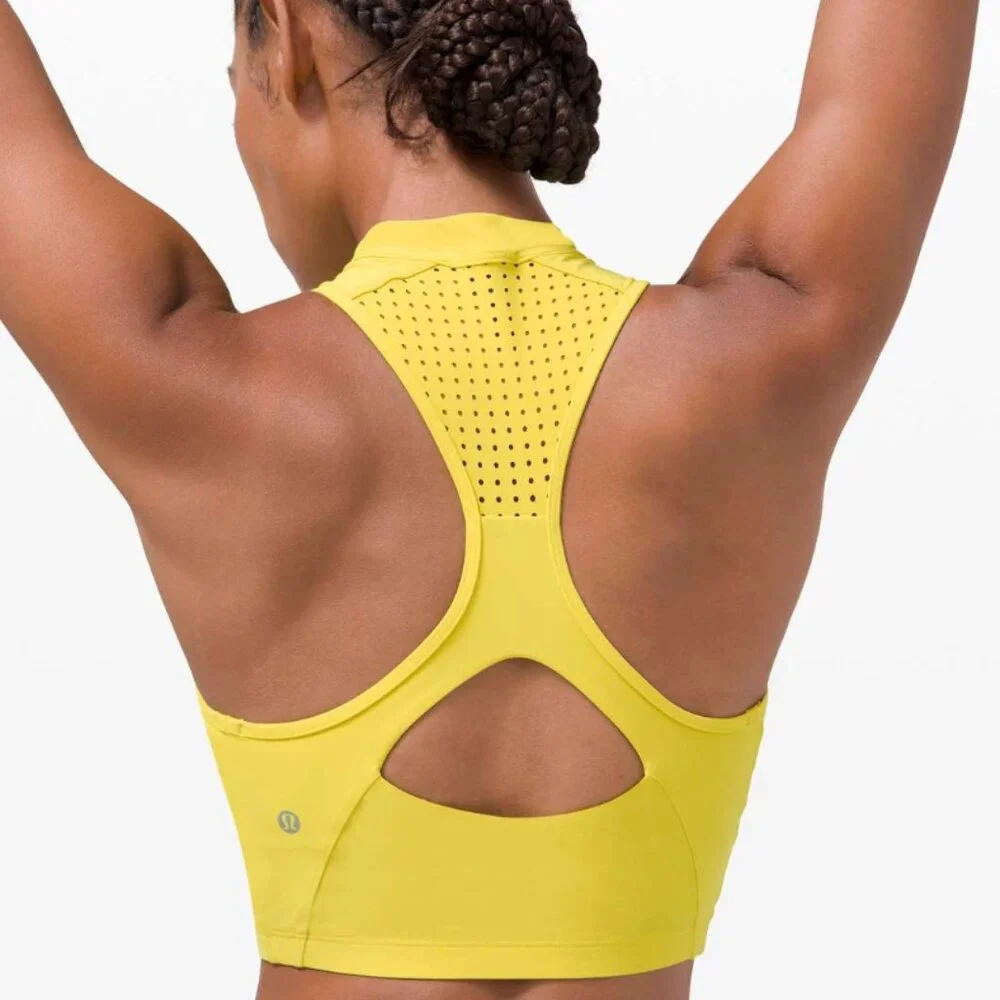 Lululemon Unleash Strength Sports Bra *Medium Support Yellow Serpentine Size 6